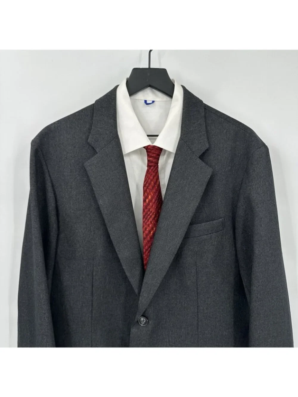 BLUFFWORKS GRAMERCY TRAVEL BLAZER slim fit jacket sport coat 46R metro gray knit